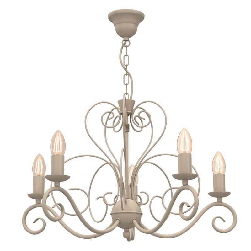 Lampa wisząca Luminex Mauro beżowa 5xE14x15W IP20 wym:70x62x62cm - 1 szt.