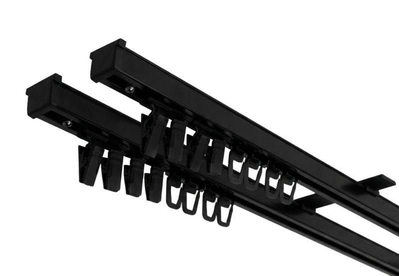 Karnisz Sufitowa Szyna Sufitowa PS PANCZO Aluminiowa Podwójna Czarna 580 cm 1 szt.