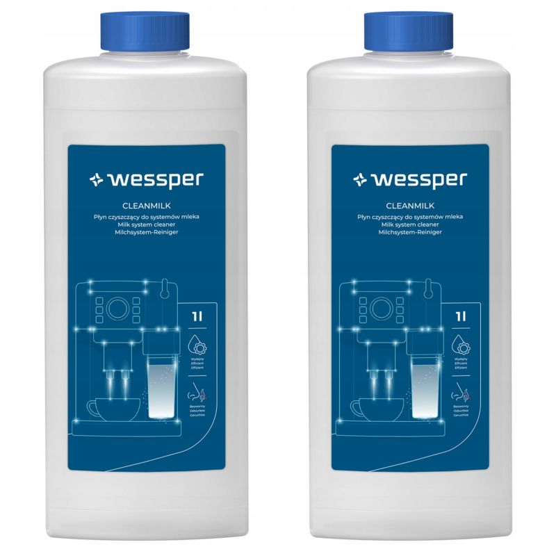 Płyn do czyszczenia, Wessper, do systemów mleka w ekspresach do kawy, uniwersalny, 1L, 2szt