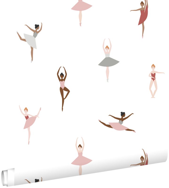 Tapeta ESTAhome baletnice starego różuIszaro-niebieskim 53 cm x 10.05 m - 1 rol.