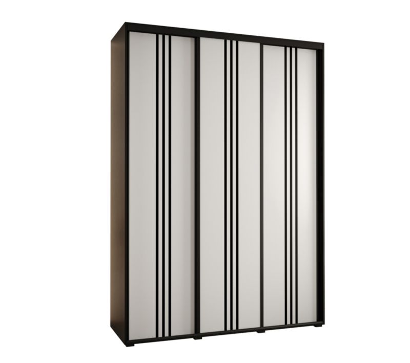 Szafa przesuwna Abiks DAVOS 6 wysoka szer.180cm gł.60cm czarny/biały/czarny 1szt.