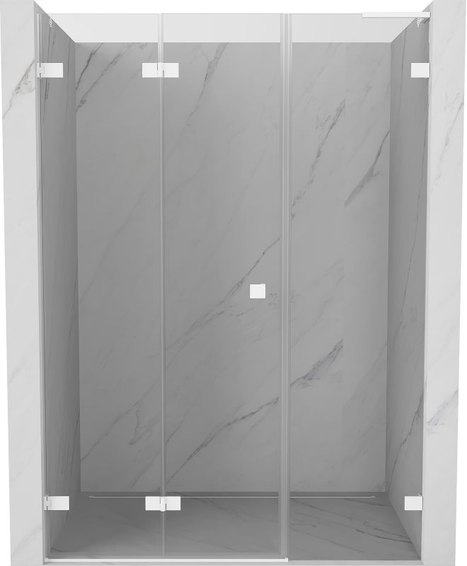 Drzwi prysznicowe składane Mexen Lunar-F L białe 140x200 cm 1 szt.