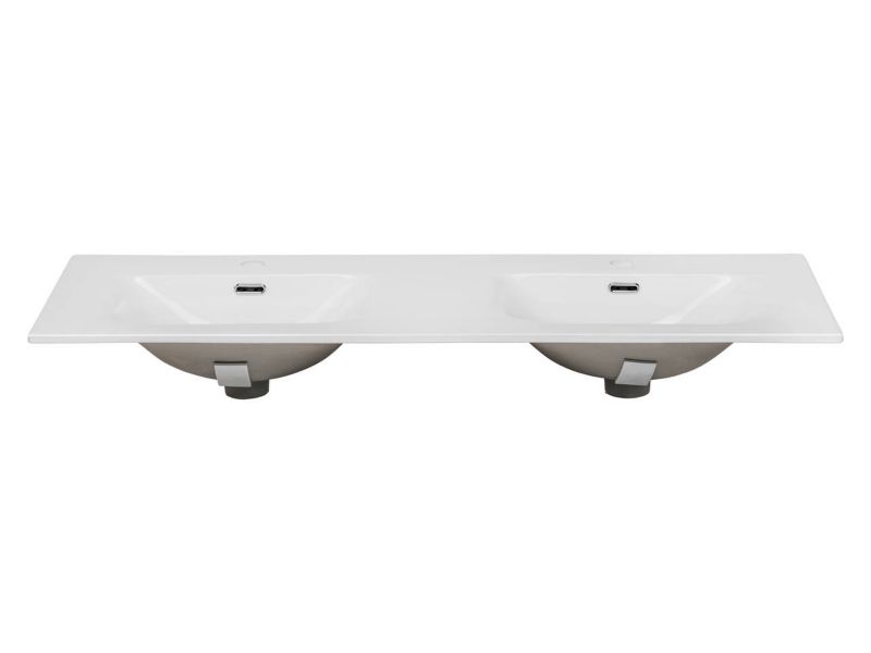 Umywalka meblowa Furnidea 120 cm wpuszczana biały połysk 2 misy SKY 1 1 szt.