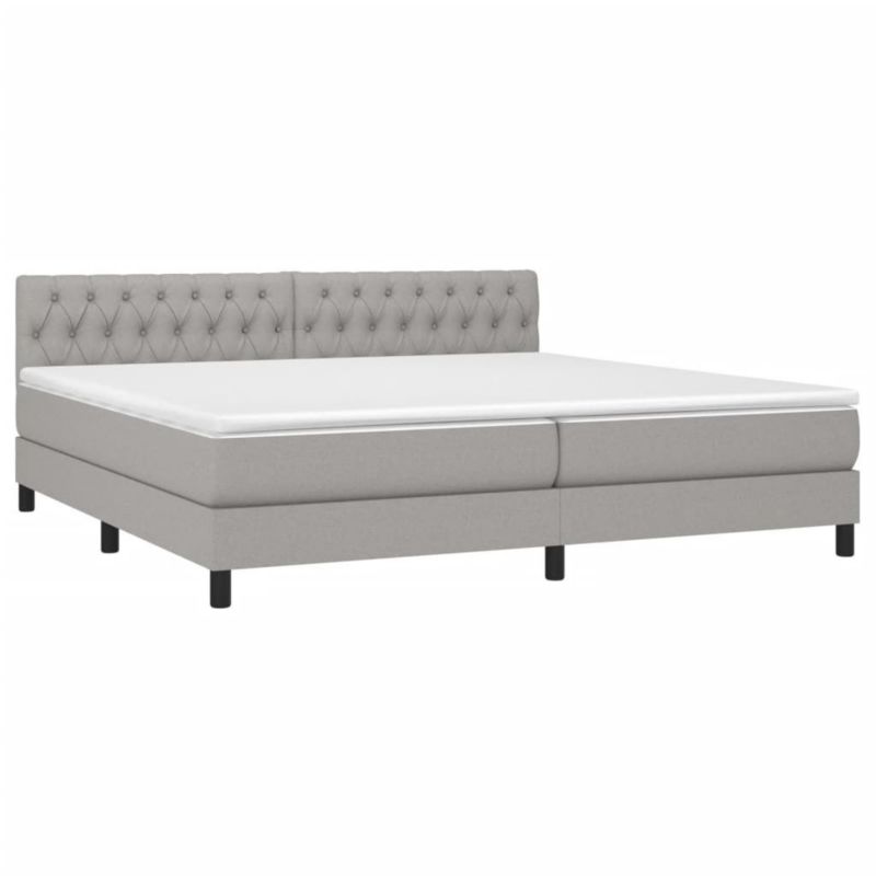 Łóżko kontynentalne WaszeMeble 200x200 cm jasnoszare WM-3133421 1 szt.