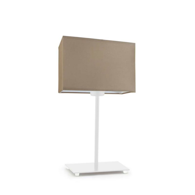 Lampka Nocna Volta Light Factory Moto Abażur Biały/Cappuccino Prostokąt 1xE27 1szt.
