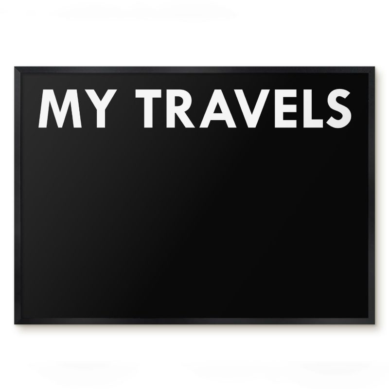 Tablica Magnetyczna Do Notatek Tulup 70x50 cm My travels 7 - Czarna rama Do salonu, sypialni 1 szt.