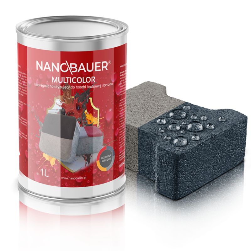 Impregnat barwiący grafit 7024 NANOBAUER 1L do kostki brukowej betonu 1szt