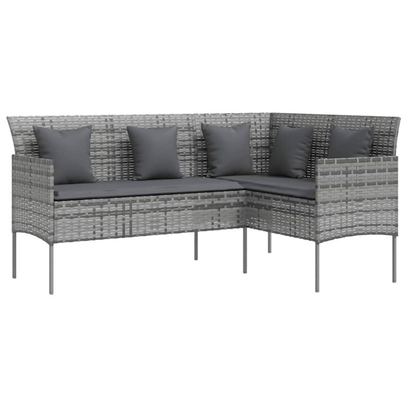 Sofa ogrodowa WaszeMeble z technorattanu szara z poduszkami WM-318585 1 szt.