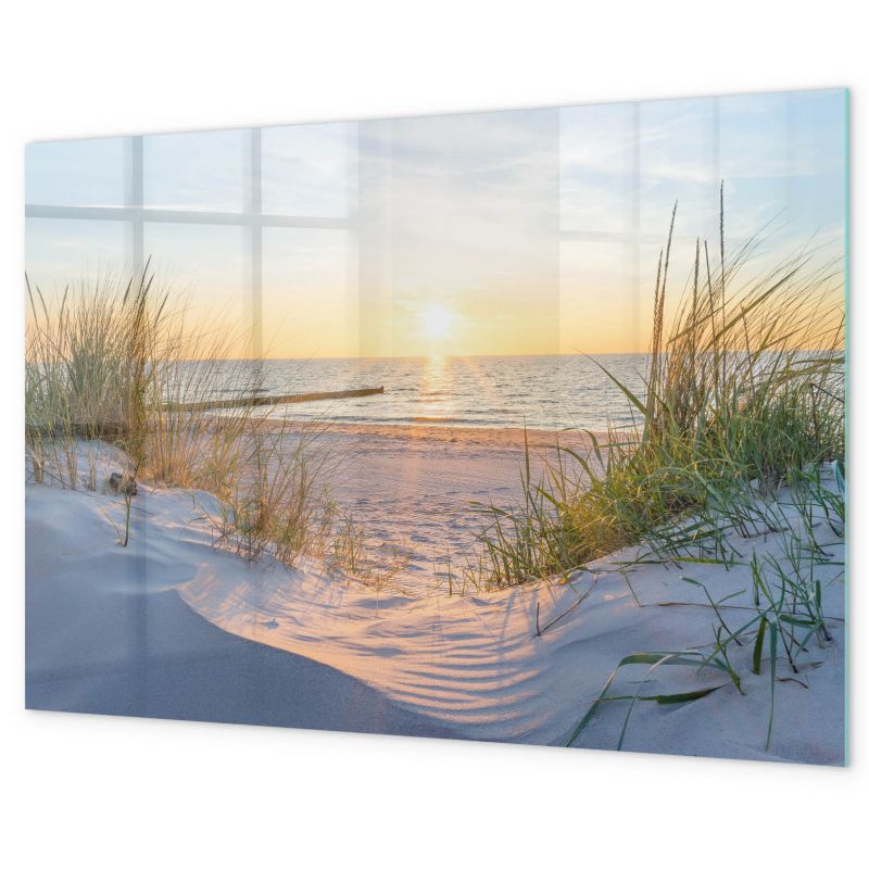 Tablica Magnetyczna Suchościeralna Tulup 90x60 cm Zachód słońca na plaży Na zdjęcia i notatk Czarny marker 1 kpl