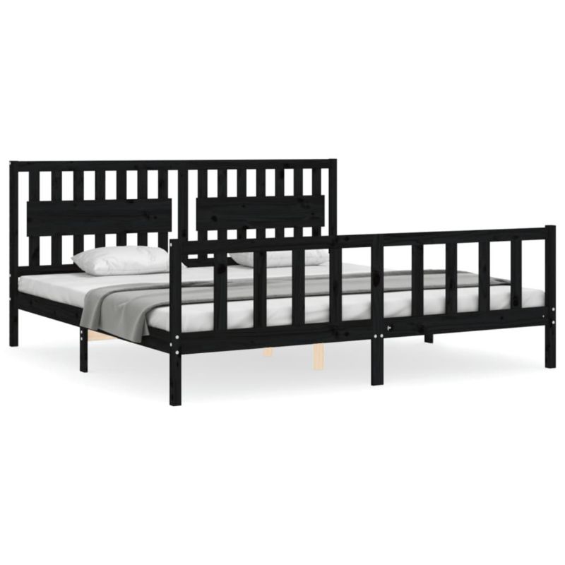 Łóżko drewniane WaszeMeble 200x200 cm czarna WM-3192450 1 szt.