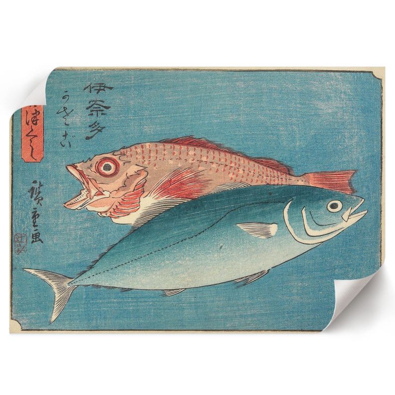 Plakat Premium ArtPrintCave 29,7x21 cm Żółtoogon i okoń Utagawa Hiroshige 1 szt.