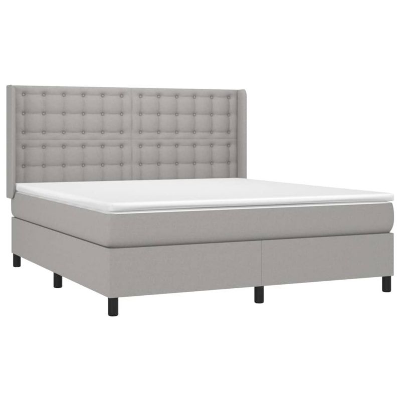 Łóżko kontynentalne WaszeMeble 180x200 cm jasnoszare WM-3138653 1 szt.