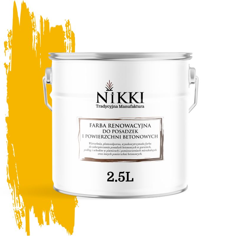 Farba Renowacyjna do Posadzek Podłóg Betonowych NIKKI Żółty kadmowy RAL1021 Półmat 2,5L