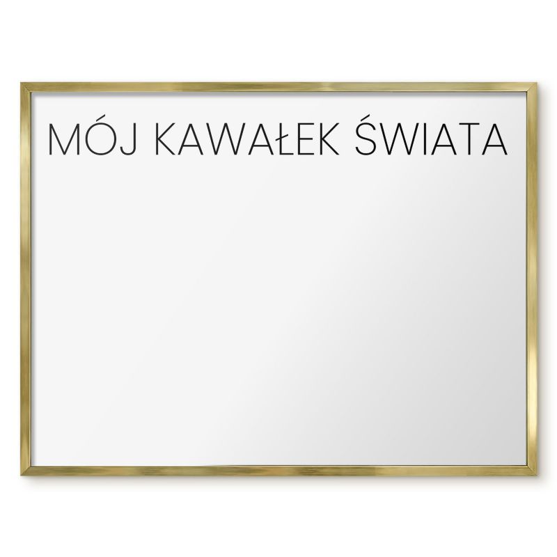 Tablica Magnetyczna Tulup 80x60 cm Mój kawałek świata 3 - Złota rama Do salonu, sypialni 1 szt.