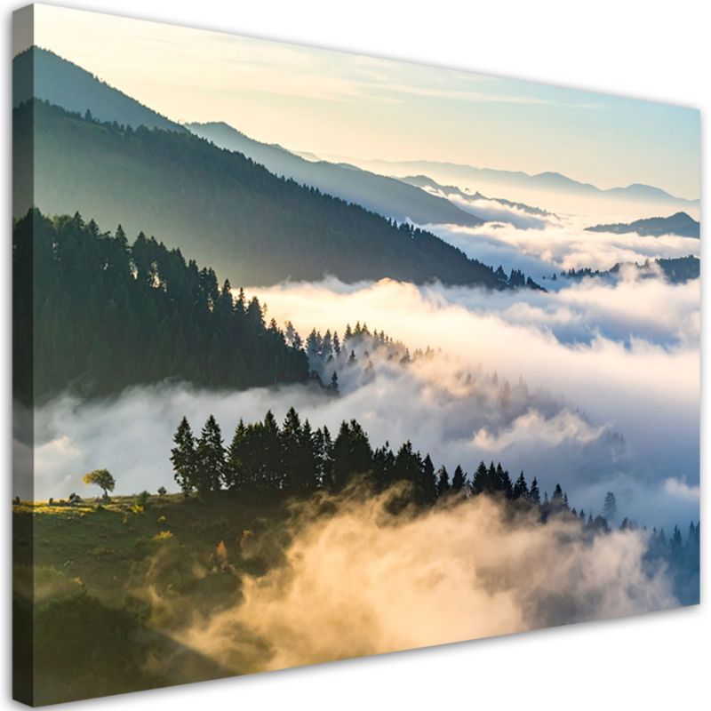 Obraz do salonu sypialni biura Feeby Las góry we mgle krajobraz 120x80cm 1szt
