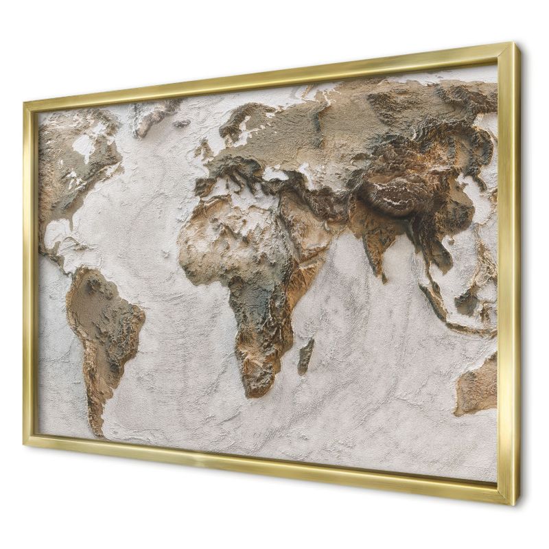 Tablica magnetyczna ozdobna Wallfluent 60x40 Reliefowa mapa w złotej ramie 1szt