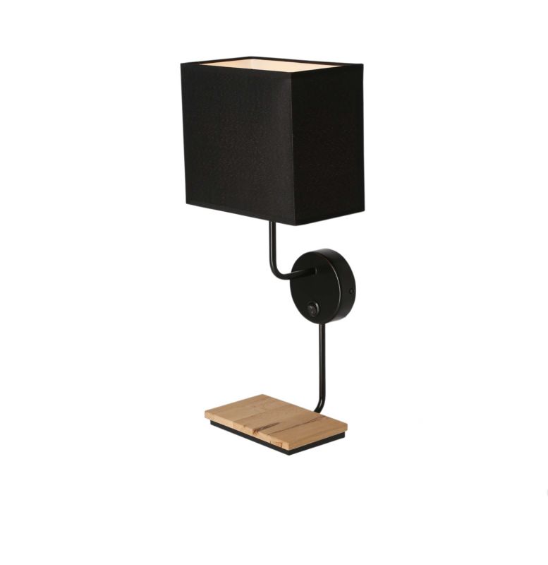 Kinkiet z włącznikiem Candellux Keto czarno-brązowy 1xE14x28W IP20 wym:48x21x16cm - 1 szt.