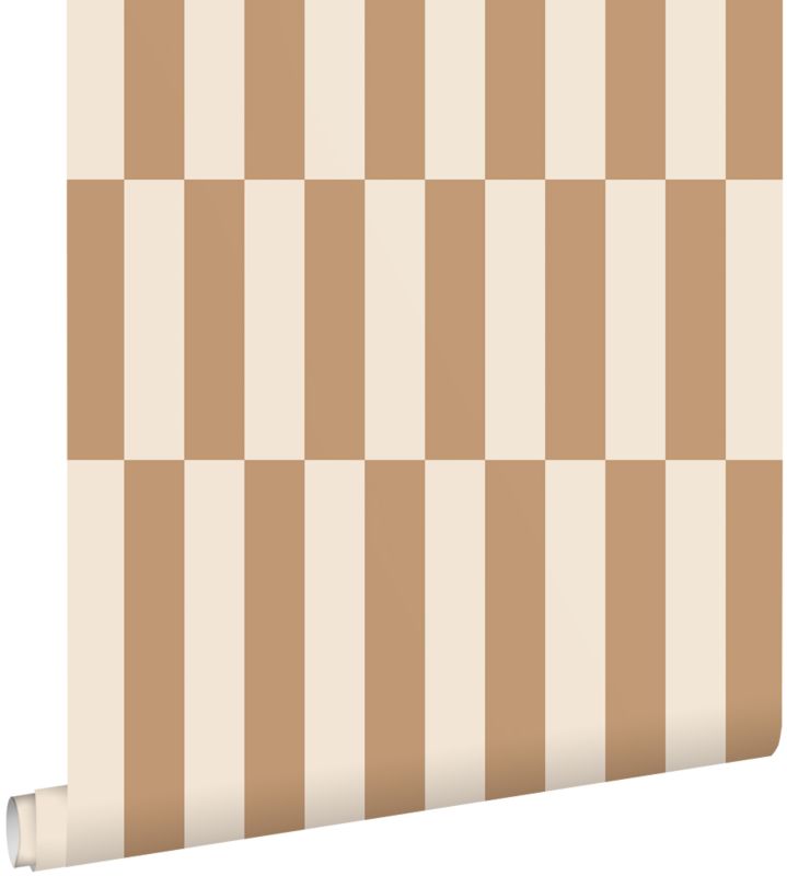 Tapeta ESTAhome paski beżowymIbrązowym 53 cm x 10.05 m - 1 rol.