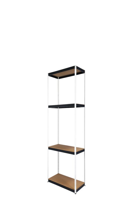 Regał metalowy MODO24 magazynowy garażowy biało-grafitowy helios 180x50x50cm 4 półki po 175 kg 1 szt.