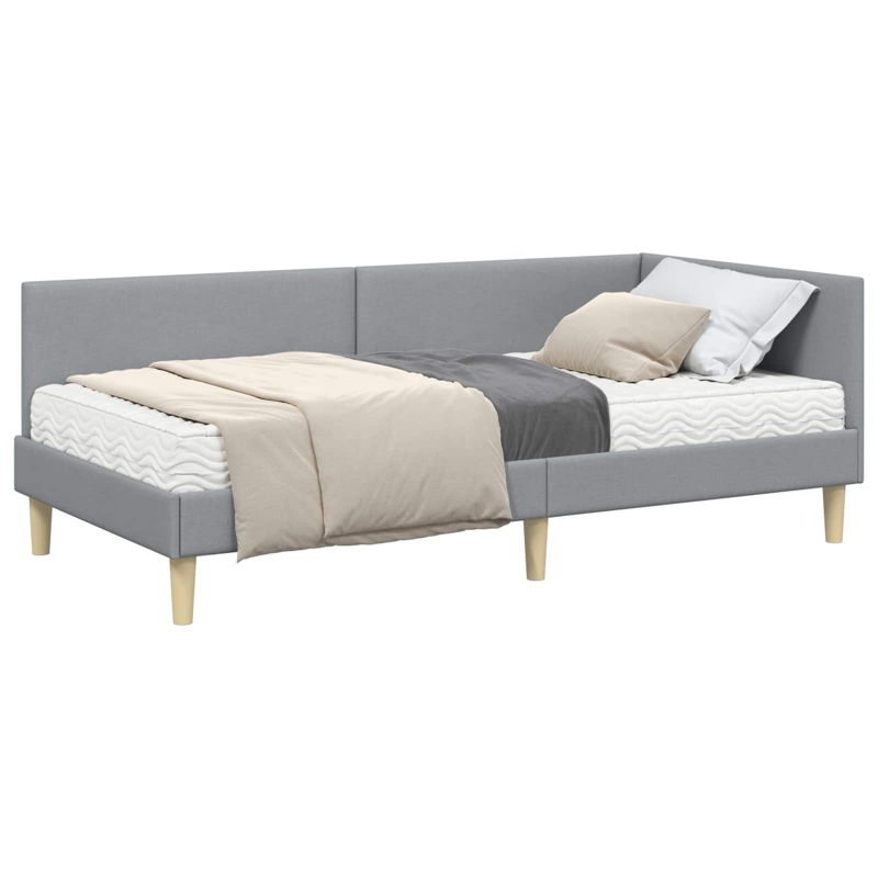 Łóżko Tapicerowane WaszeMeble z Materacem 80x200 cm Szare WM-3393725 1 szt.