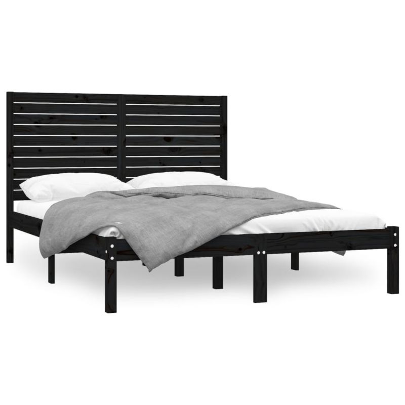 Łóżko drewniane WaszeMeble 150x200 cm czarna WM-3104617 1 szt.