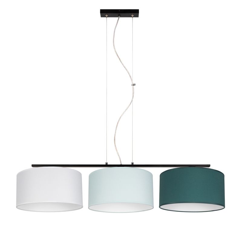 Lampa sufitowa ASTRA HEXE E27 tkanina 3x60W biały miętowy zielony H0429 1 szt.