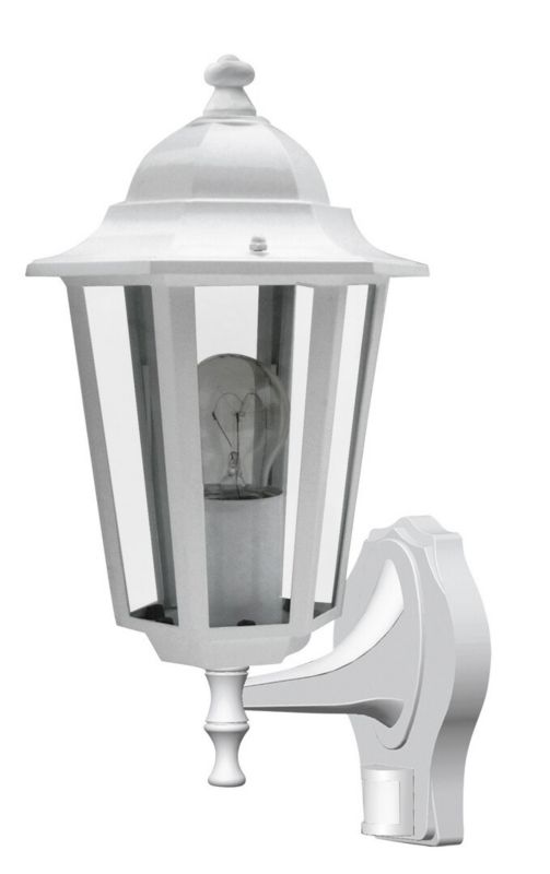 Kinkiet zewnętrzny z czujnikiem Rabalux Velence biało-przezroczysty 1 x E27 x IP43 wym: 36 x 21 x 23 cm - 1 szt.
