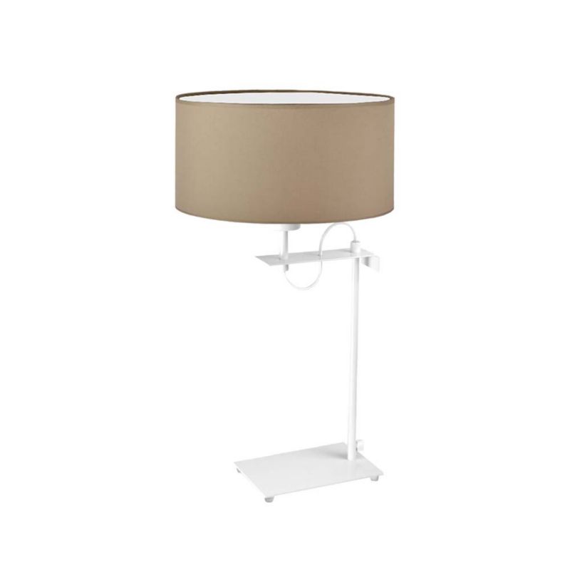 Lampka Nocna Volta Light Factory Point Biały/Cappuccino Abażur 1xE27 1szt.