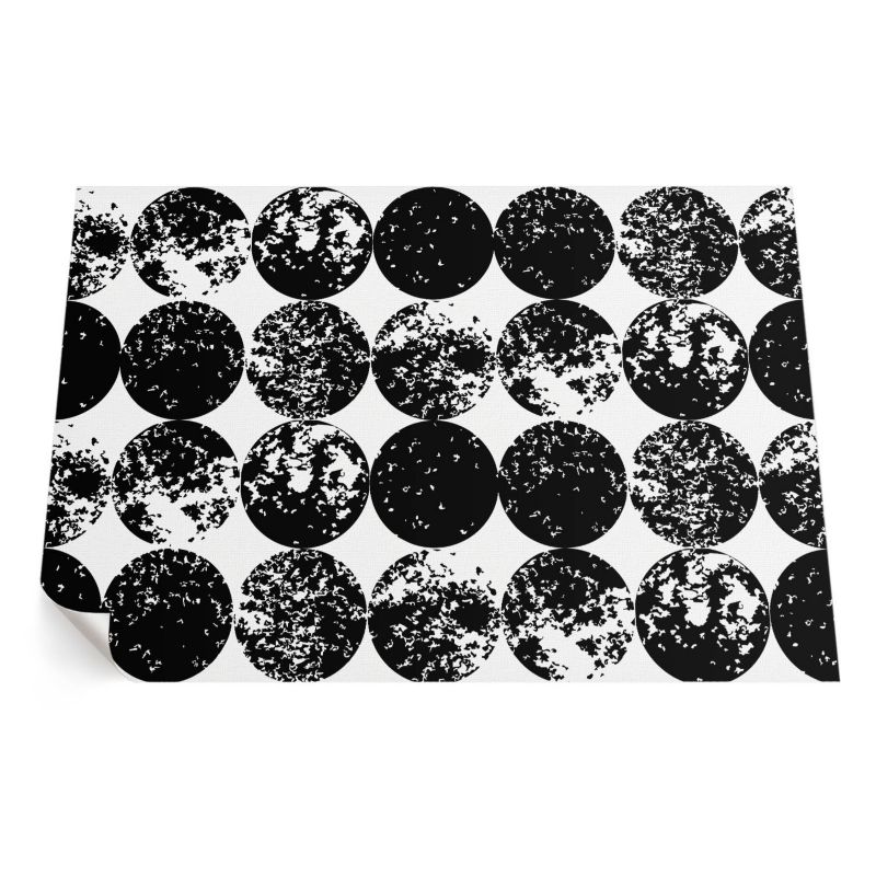 Dywan Winylowy Z Nadrukiem ArtPrintCave 60x90 cm Czarne koła minimalistyczny wzór 1 szt.