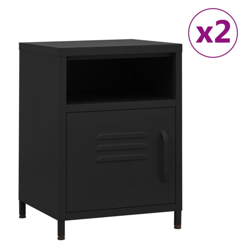 Szafki nocne WaszeMeble metalowe czarne WM-3095221 2 szt.