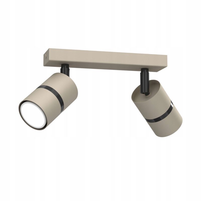 Lampa sufitowa Ewilight plafon listwa jokeys szary czarny 2xGU10 1szt