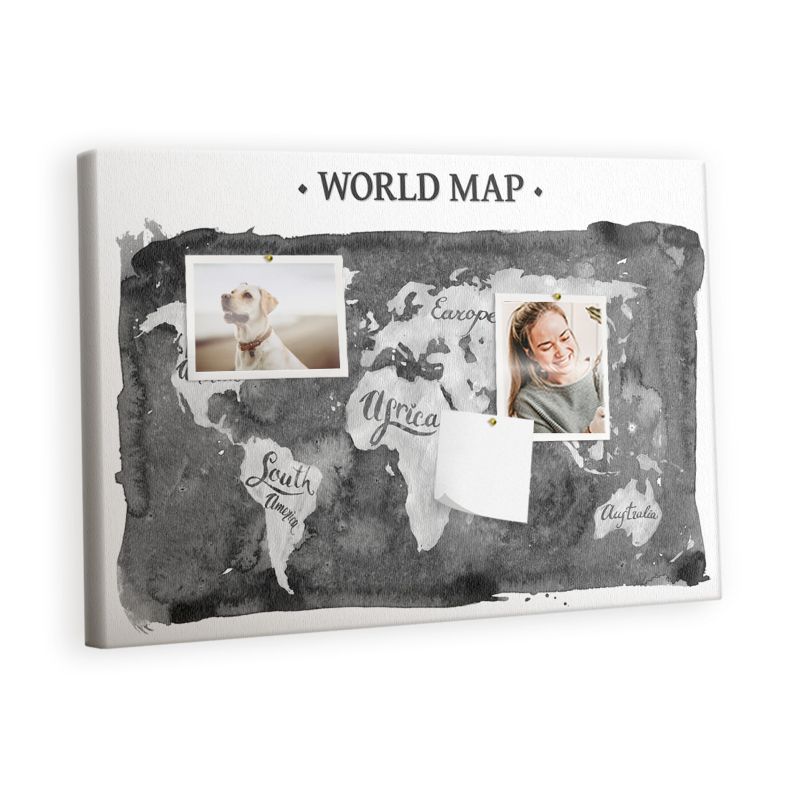 Tablica Korkowa Z Pinezkami Tulup 60x40 cm Retro mapa świata Organizer ścienny Pinezki kolorowe 1 kpl
