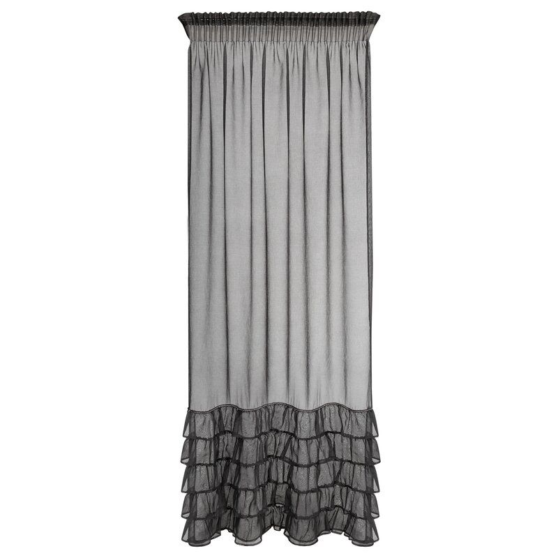 Firana gotowa na taśmie Eurofirany Carli 140x250 czarna 1 szt.