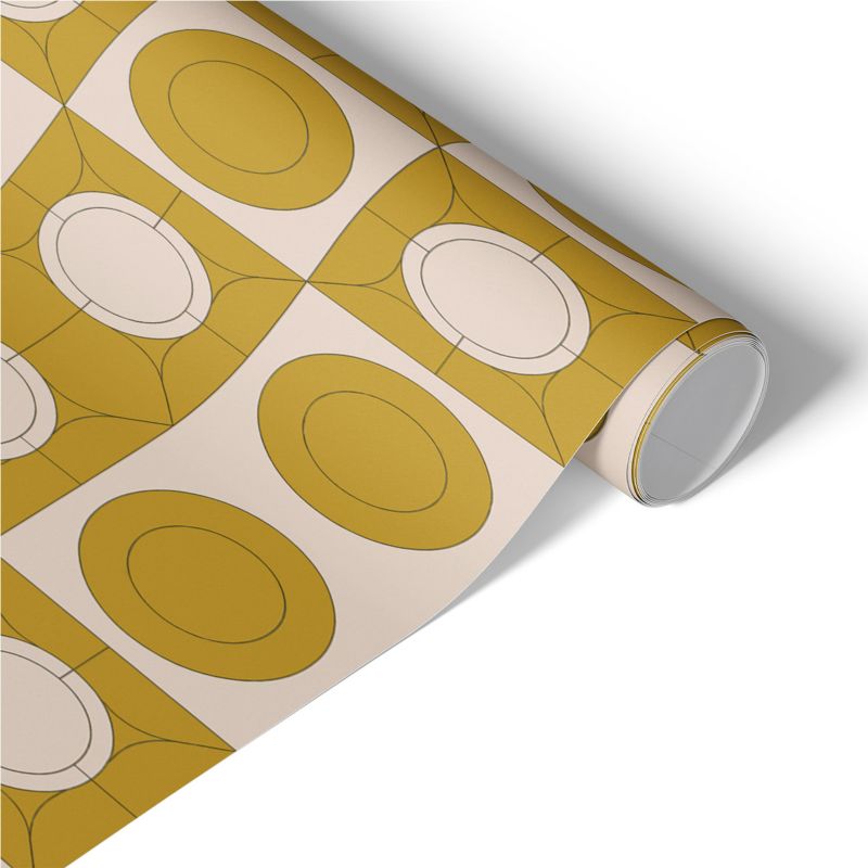 Okleina na Meble Tulup 65x130 cm Musztardowe koła Ekspresowa Metamorfoza Frontów i Szaf 1 rol.
