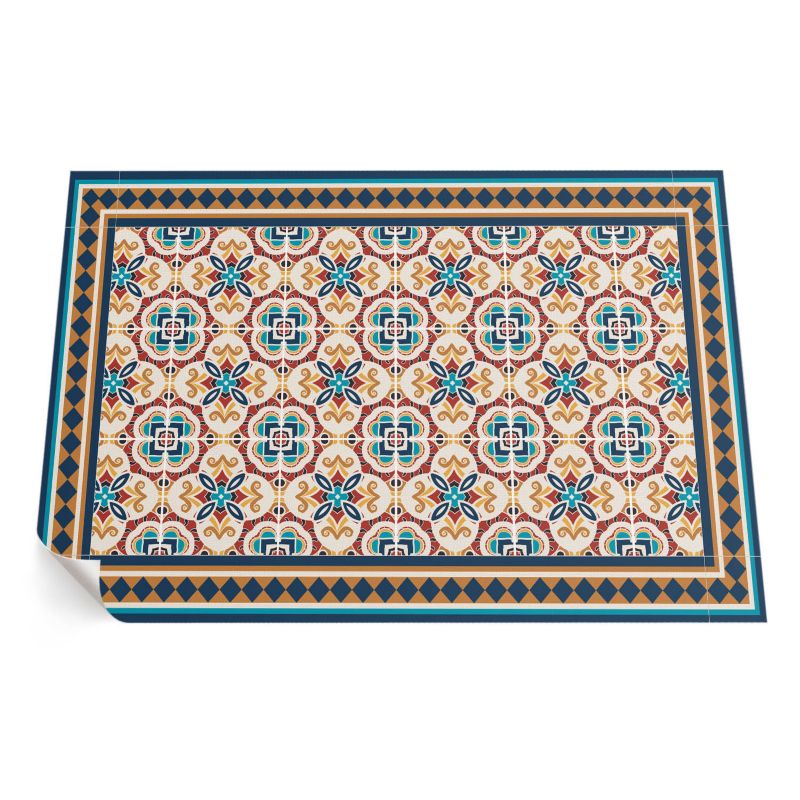 Balkonowy Dywan Winylowy UV ArtPrintCave 150x225 cm Kwiecista geometria ozdobne płytki 1 szt.