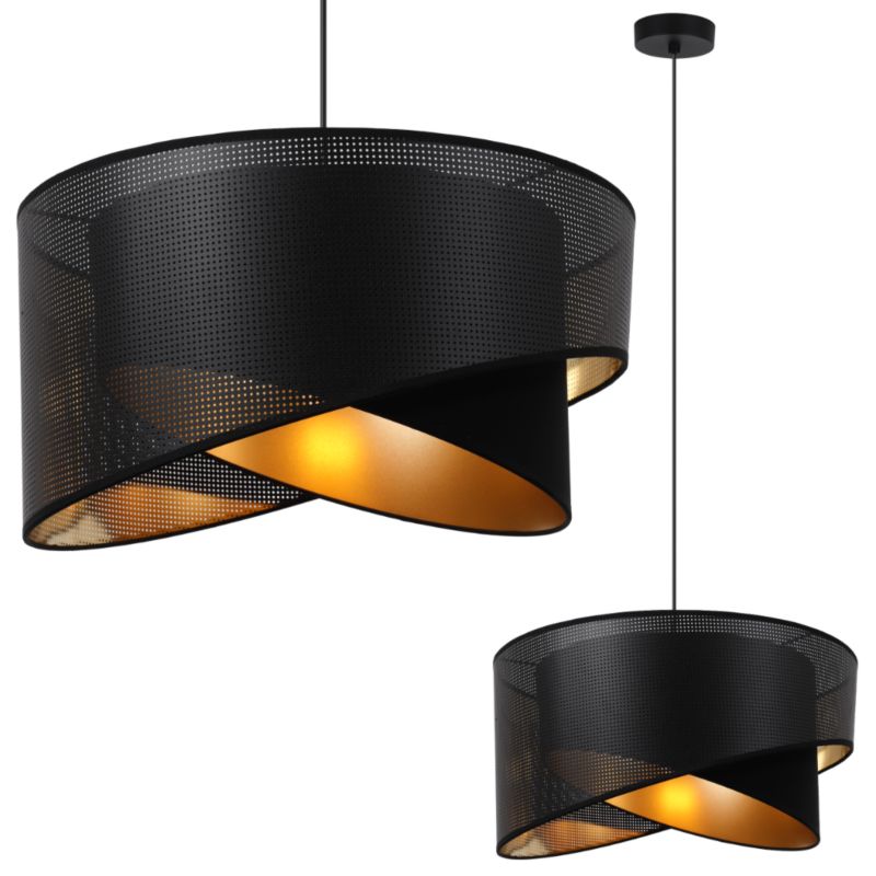 Lampa sufitowa wisząca Light Home LH Asti Skos B Czarny 1x E27 60W czarny/złoty 1szt.