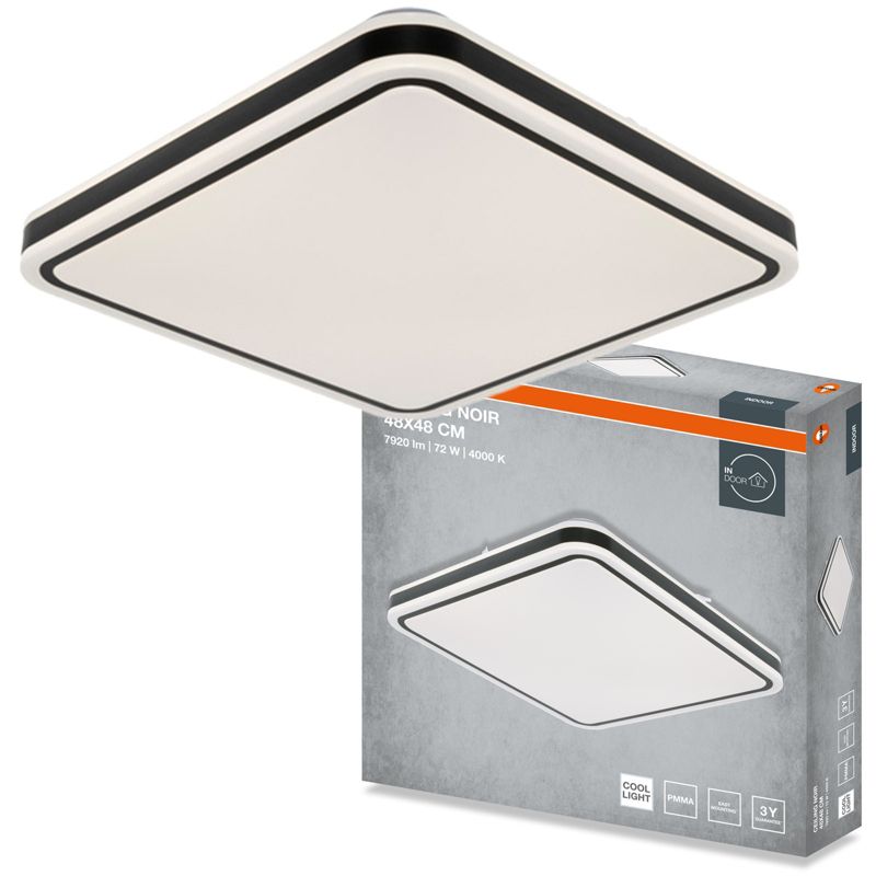 Plafon Osram Noir Lampa Sufitowa Plafon LED 72W 4320lm 4000K Kwadratowy Czarny 1 szt.