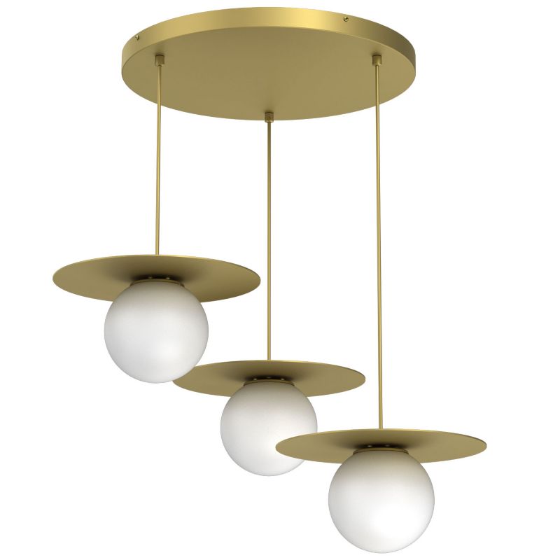 Lampa wisząca Luminex Flat mosiężno-złota 3xE27x15W IP20 wym:21x60x55cm - 1 szt.