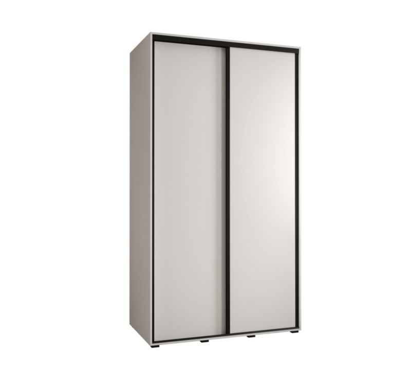 Szafa przesuwna Abiks DAVOS 1 wysoka szer.140cm biały/biały/czarny 1szt.