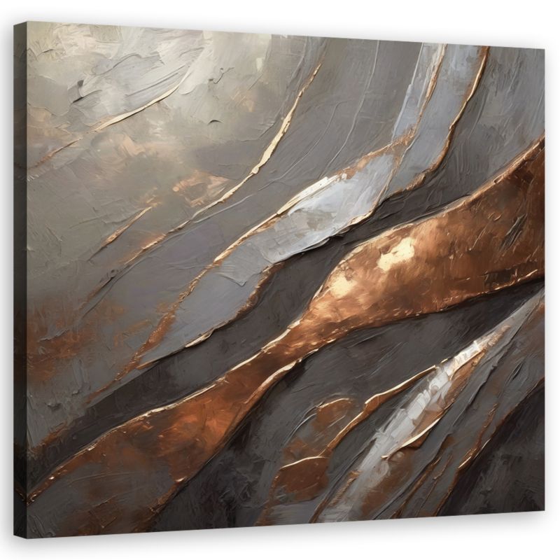 Obraz do salonu jadalni Feeby Glamour Abstrakcyjna Tekstura Szary 60x60cm 1szt