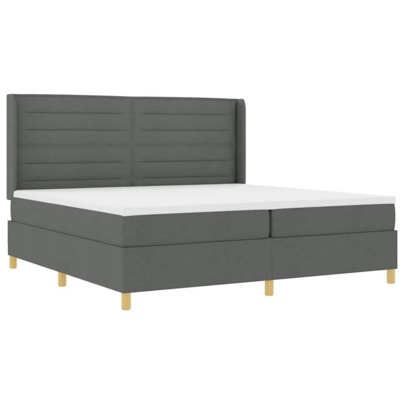 Łóżko z materacem WaszeMeble 200x220 cm Ciemnoszary tkanina WM-3341792 1 szt.