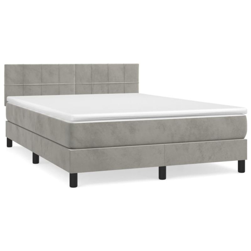 Łóżko kontynentalne WaszeMeble 140x190 cm jasnoszare WM-3141305 1 szt.