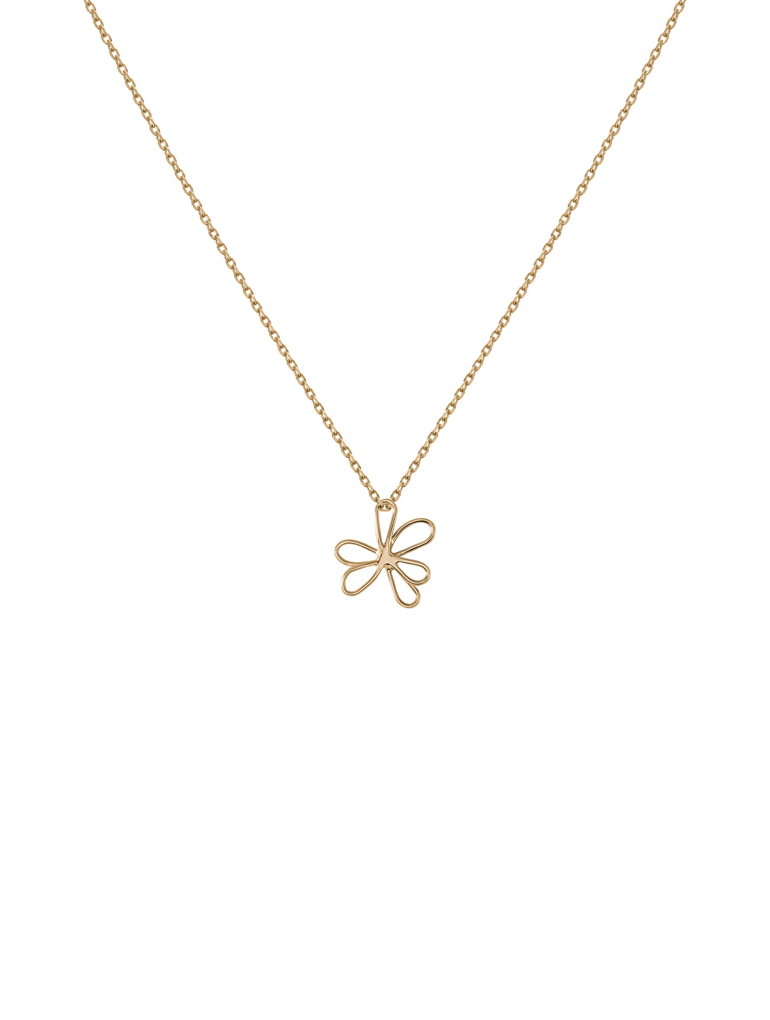 Fuji Necklace N°2 - naszyjnik ze średnią zawieszką w kształcie kwiatka, 42