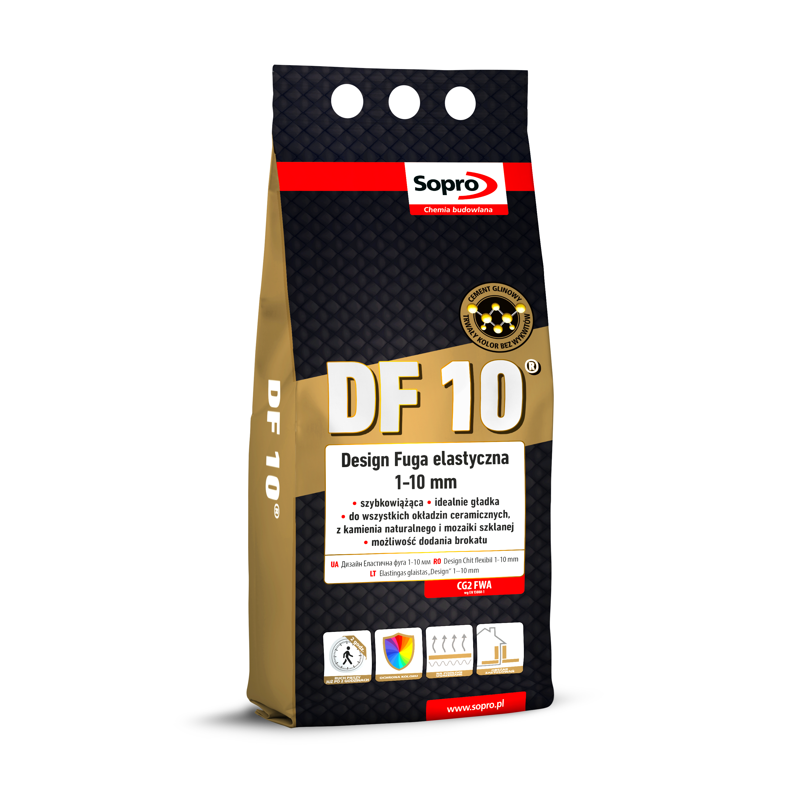 SOPRO DF10 2KG ZAPRAWA FUGOWA FUGA ELASTYCZNA 1-10MM KASZTAN 50