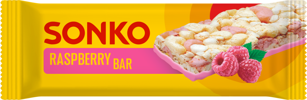 Baton kukurydziano-ryżowy Sonko, o smaku maliny, 11g