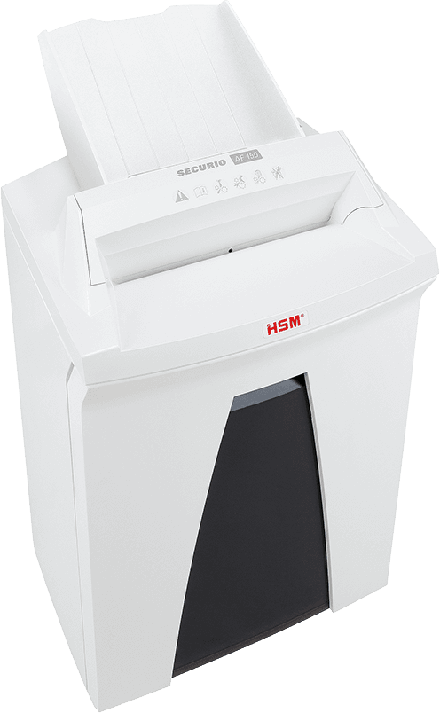 Outlet: USZKODZONY Niszczarka automatyczna HSM Securio AF150, ścinek 4.5x30mm, 150 kartek, P-4/E-3/T-4/F-1 DIN, biały