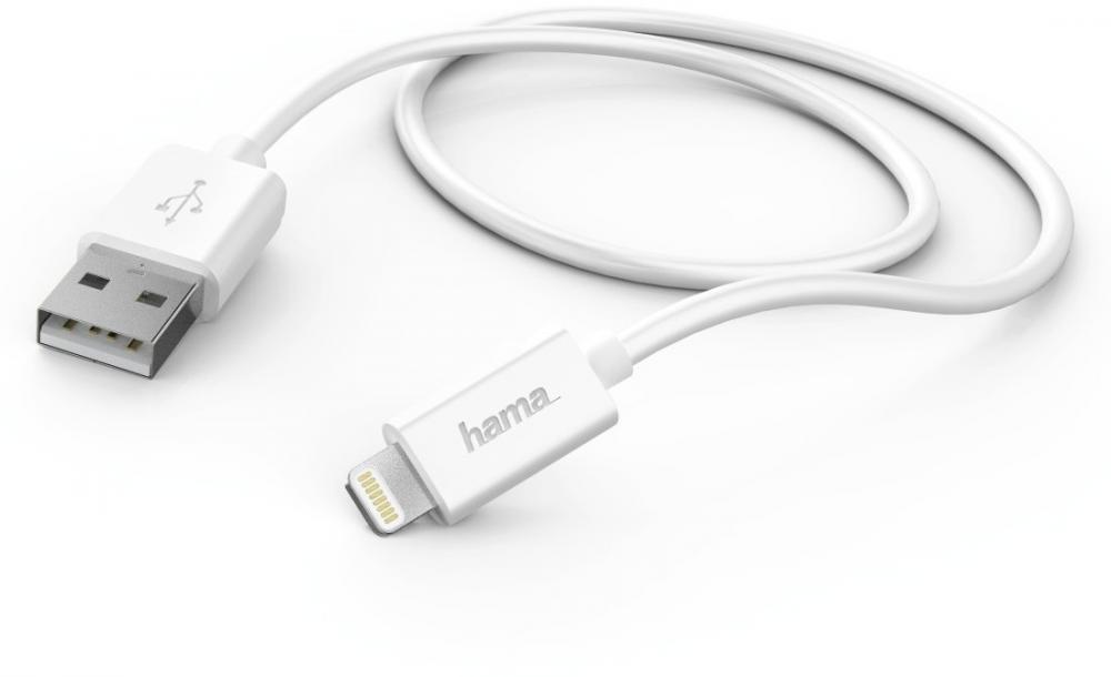 Kabel ładujący Hama Lightning, 1m, biały