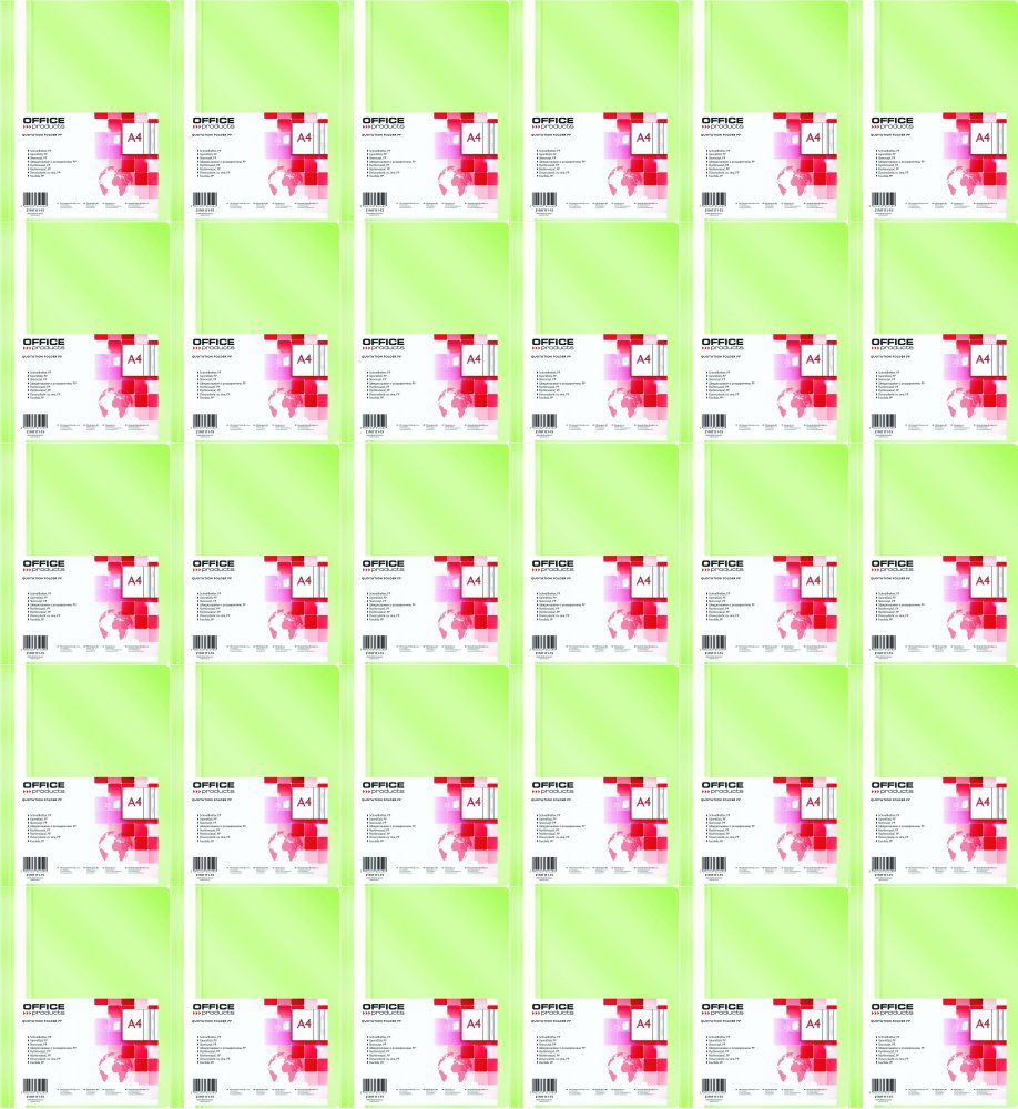 75x Skoroszyt plastikowy bez oczek Office Products, A4, do 200 kartek, jasnozielony