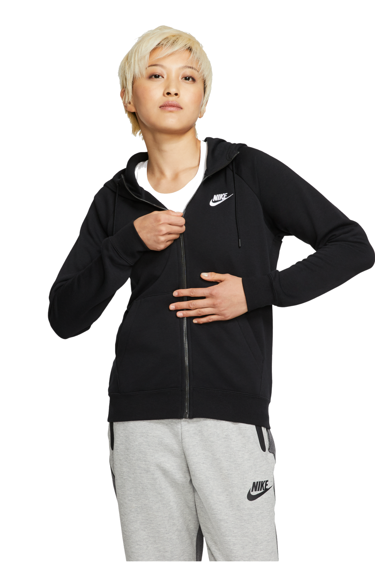 Bluza Nike NSW Essential Hoodie FZ Fleece Damska - Czarny