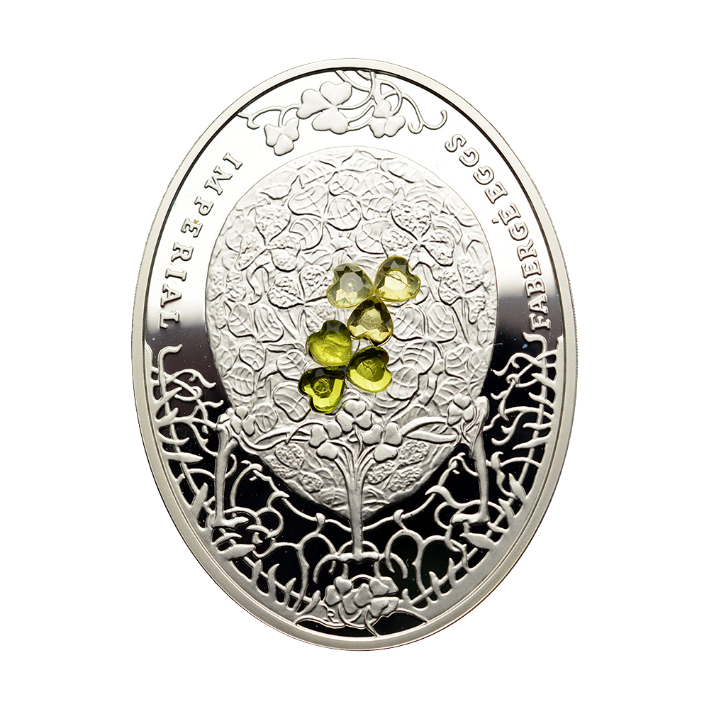 Srebrna moneta Imperialne Jaja Faberge: Jajo Koniczynowe - wysyłka 24 h! - Mennica Skarbowa